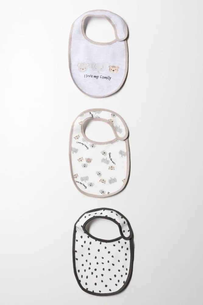3 Pack Bib Uni Natural