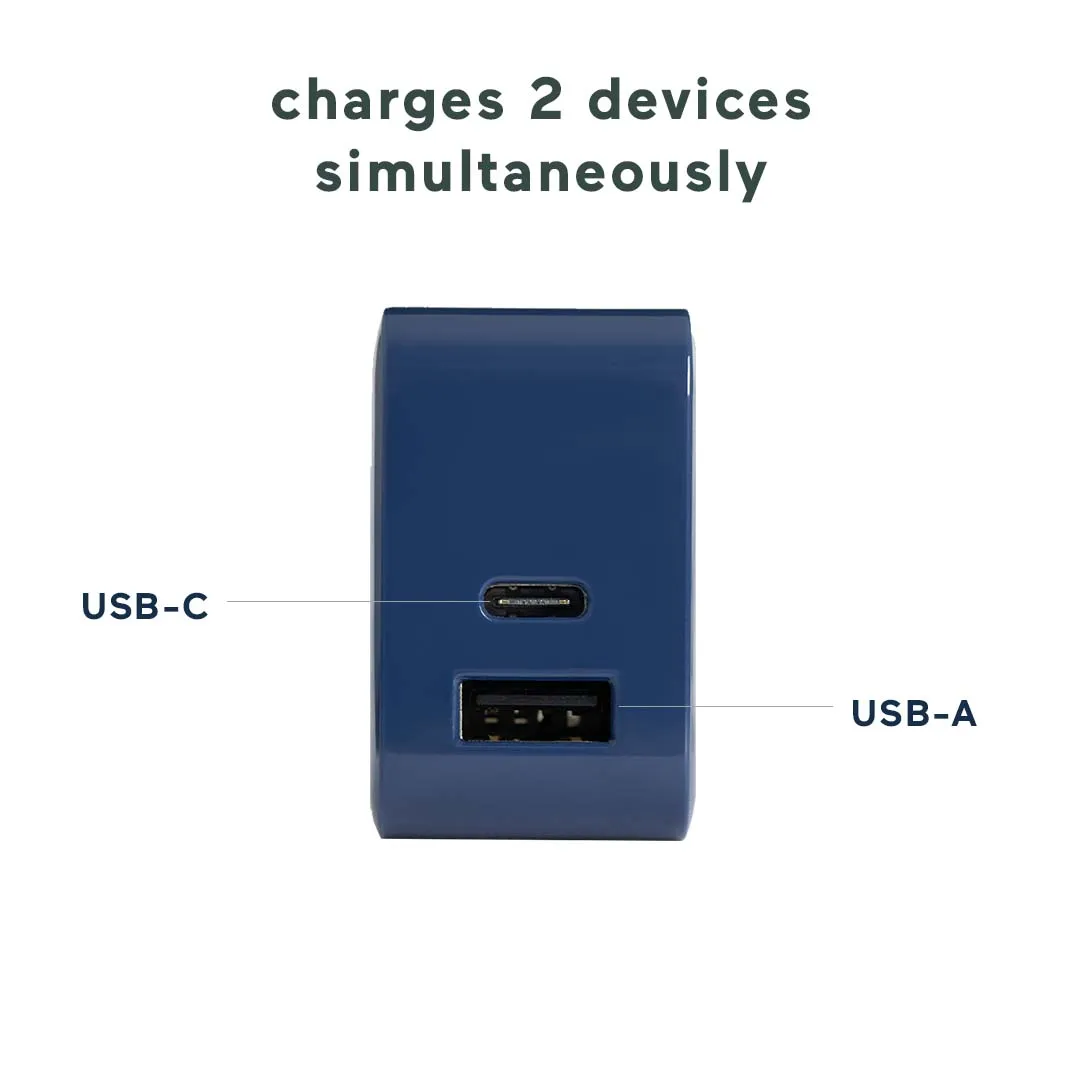 30W dual-port PD fast charge wall plug - Block