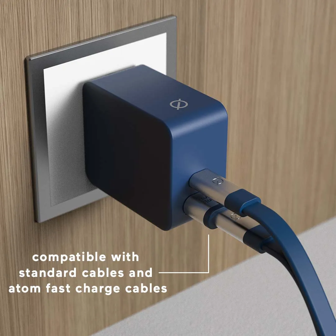 30W dual-port PD fast charge wall plug - Block