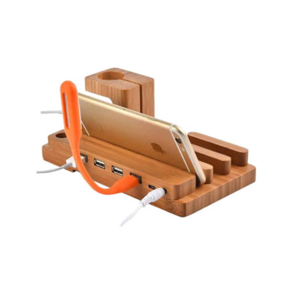 Bamboo 5-port USB Charging Station