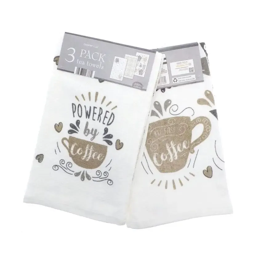 Country Club 3 Pack Tea Towels - Various Designs