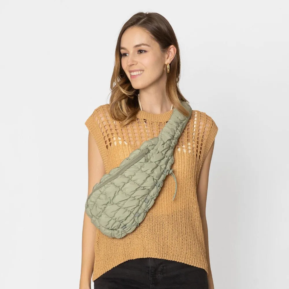 Do Everything In Love Quilted Puffer Sling Bag