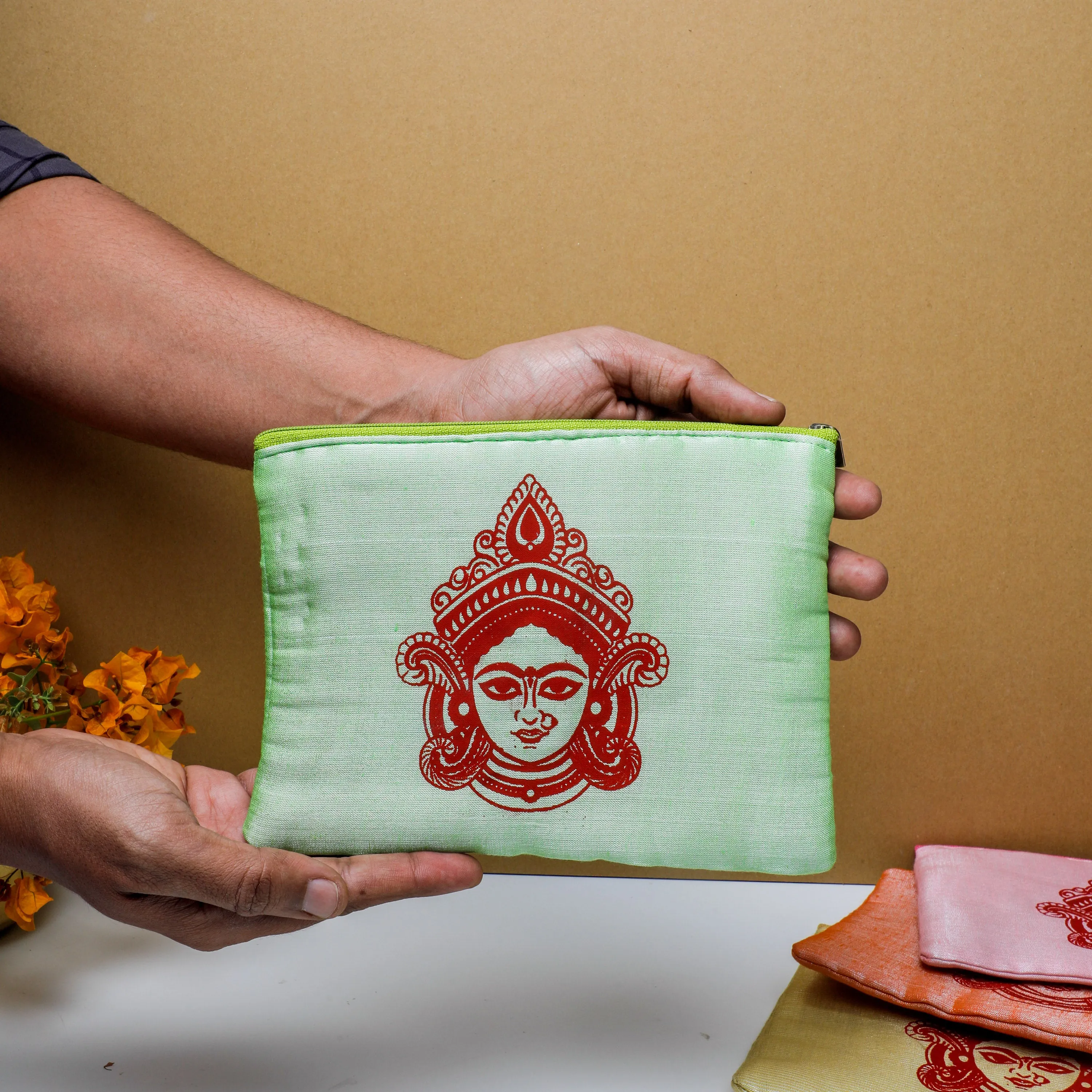 Durga Mata Zipper Pouch