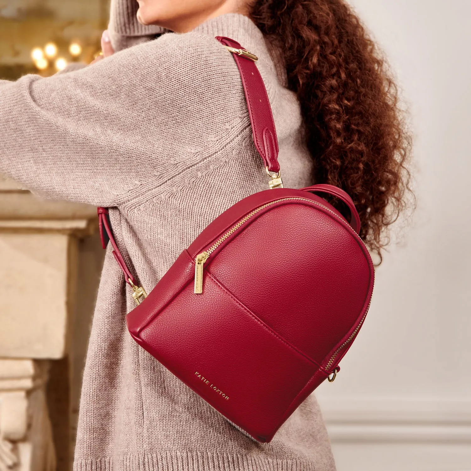 Katie Loxton 24cm Garnet Red Mika Small Backpack