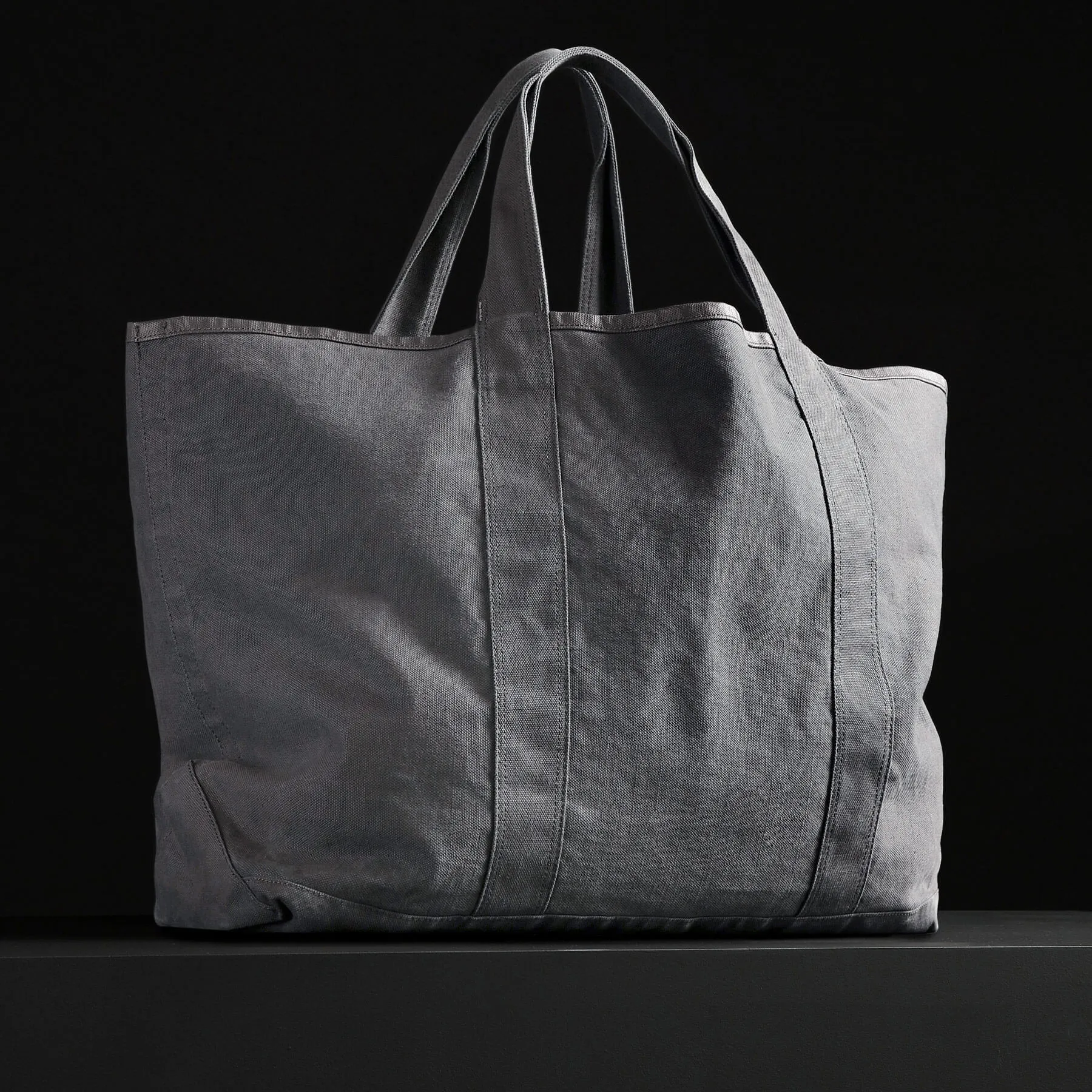 Large Canvas Tote - Silver