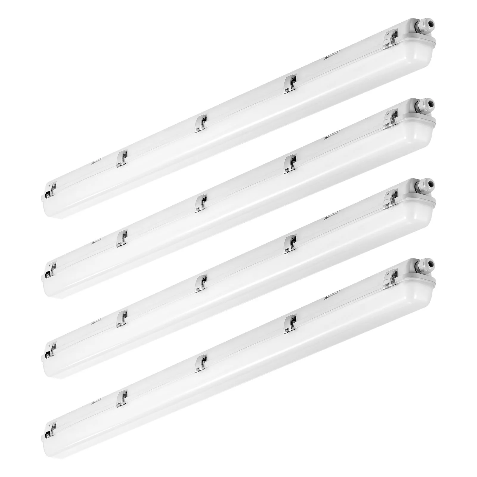 VEVOR 4FT LED Vapor Tight Light, 60W, 7400LM Vapor Proof Light Fixture with 5000K IP65 Waterproof, for Outdoor Semi-Outdoor Cold Environments Parking Lot Warehouse Walk-In Freezer Car Wash, 4-Pack