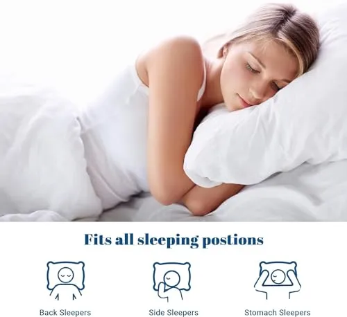VLYSIUM 16x24 Inch Set of 2 pillow for sleeping, Soft pillows for Stomach and Back Sleepers, Standard, set of 2, White, 41 x 61 cm - Plain White